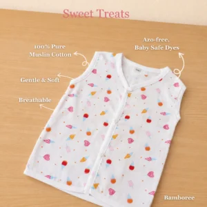 Muslin Cotton Button Baby Jabla(9-12M)