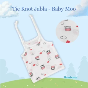 Baby cotton knot jabla top with cute cow print, breathable muslin summer wear for infants