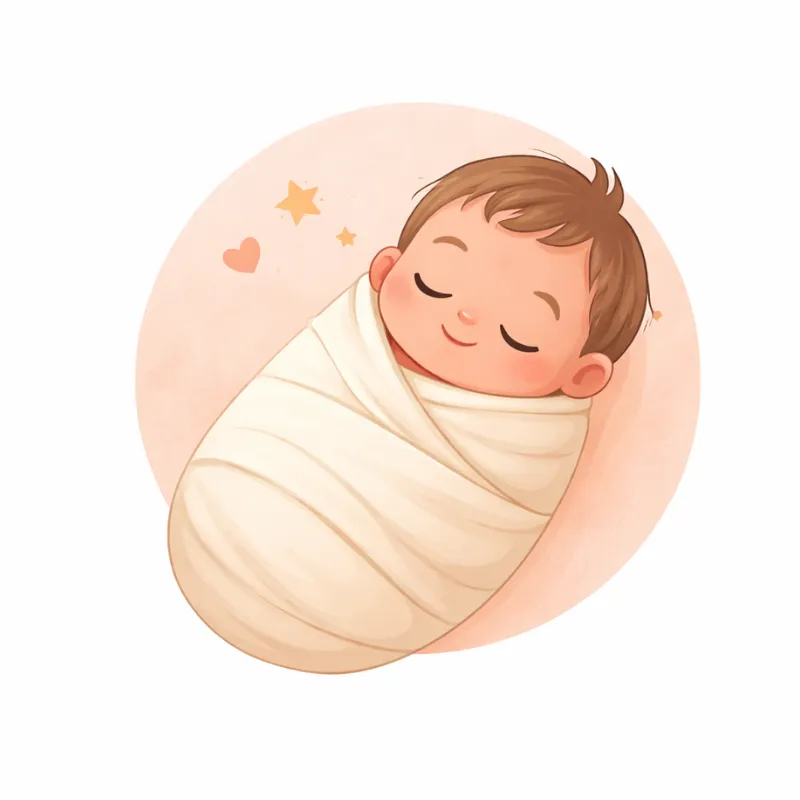 sleeping newborn baby swaddle soft illustration baby sleep comfort
