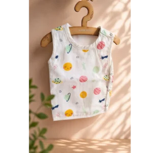 Muslin Cotton Baby Book Jabla | Newborn to 6 Months - 0–3 Months, Tiny Planets
