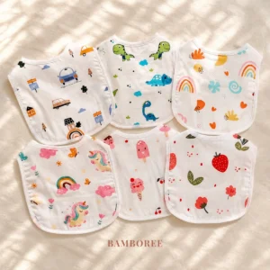 Muslin Baby Bib  - Soft, Absorbent & Breathable