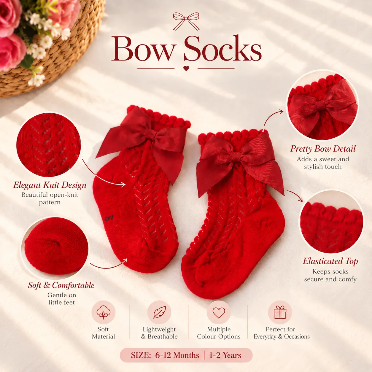 Bow Socks | 6-24Months - Image 2