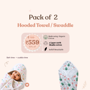 Muslin Hooded Towel/Swaddle - Pack of 2