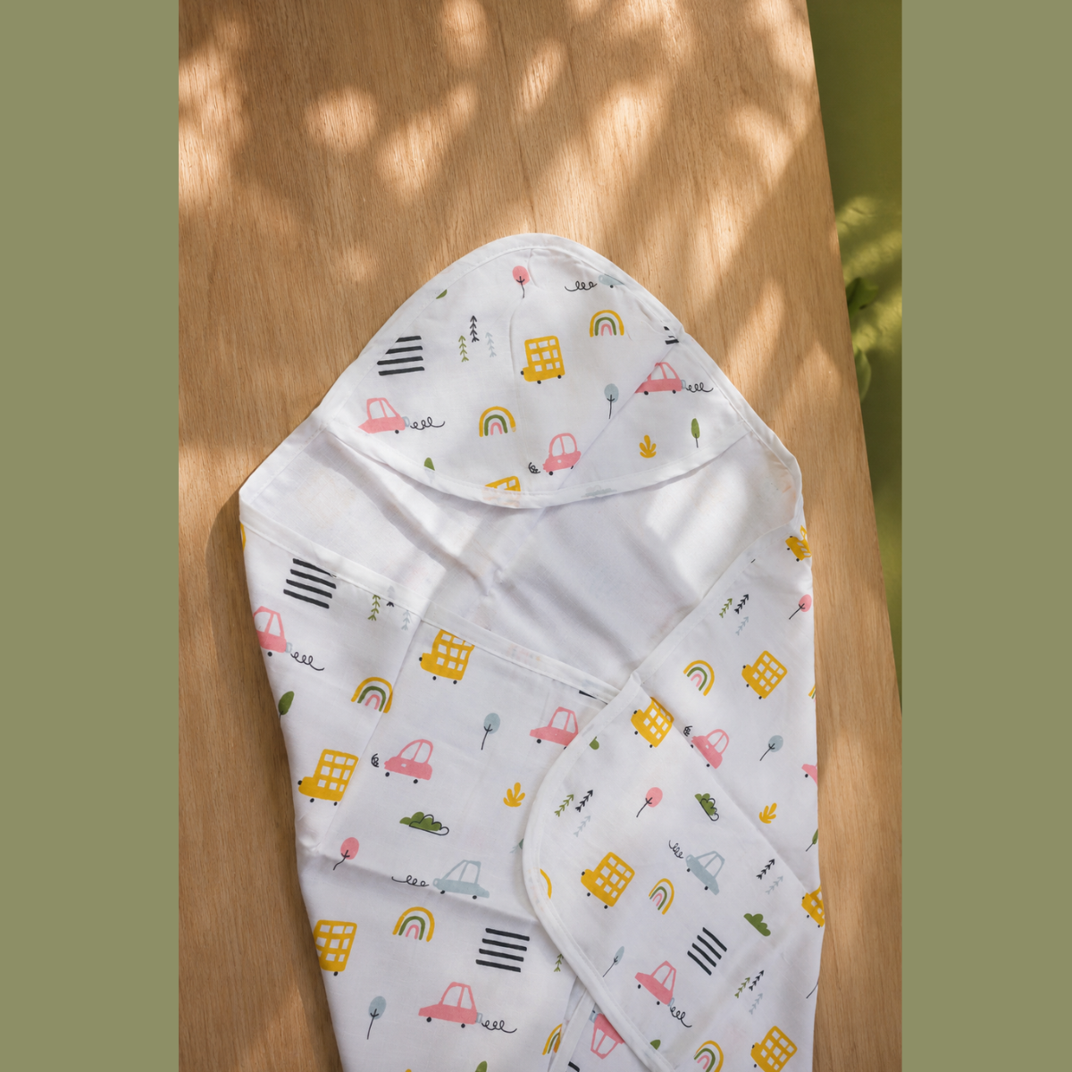 Muslin Hooded Towel/Swaddle - Pack of 2 - Image 5