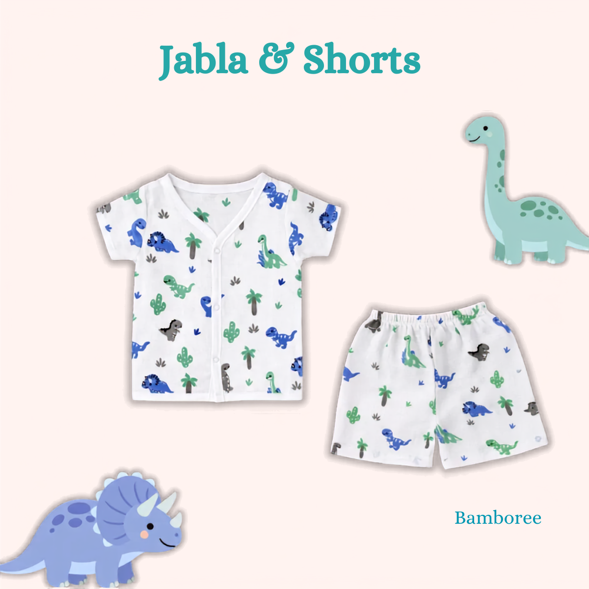 Muslin Jabla & Shorts(0-12M) - Pack of 2 - Image 4