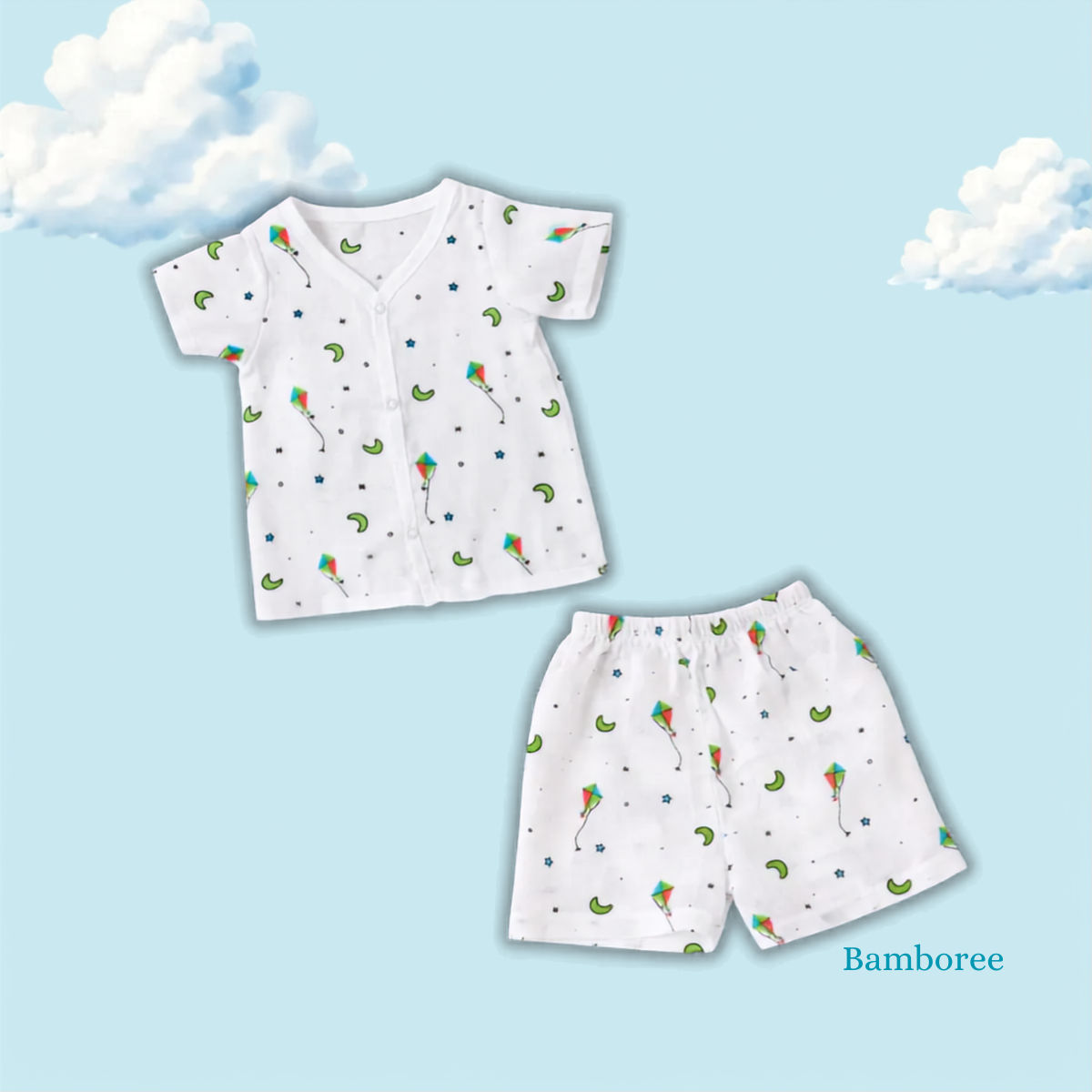 Muslin Jabla & Shorts(0-12M) - Pack of 2 - Image 5