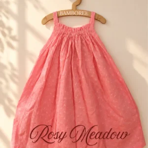 Pink eyelet frock for baby girls