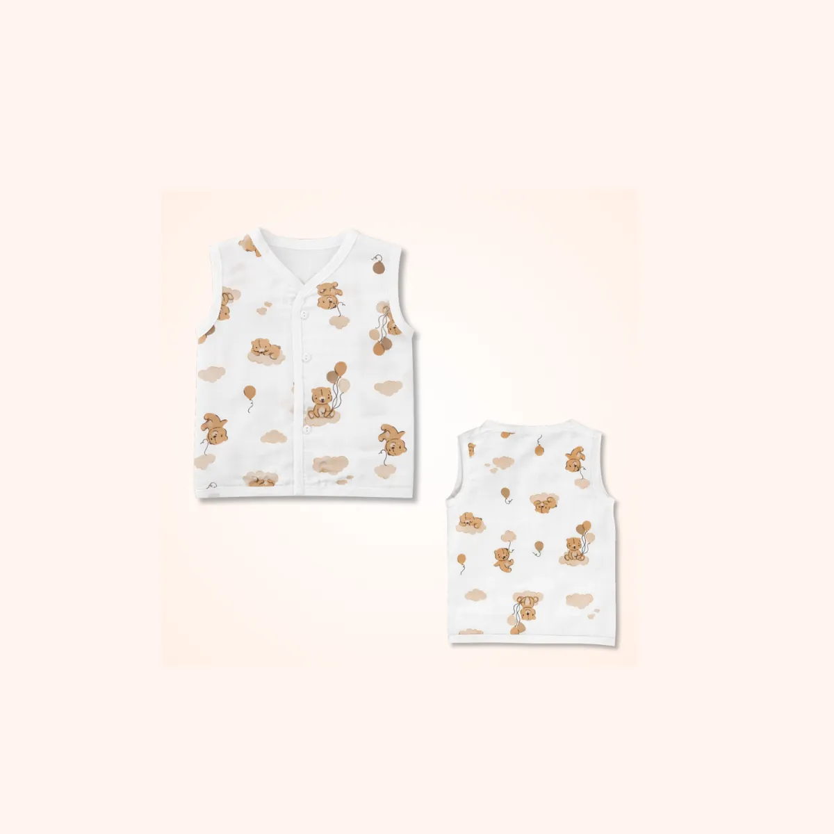 Muslin Button Jabla(0-12M) | Pack of 5 - Image 6