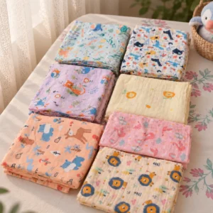 Muslin Cotton Baby Swaddle | Color | 100 × 100 cm